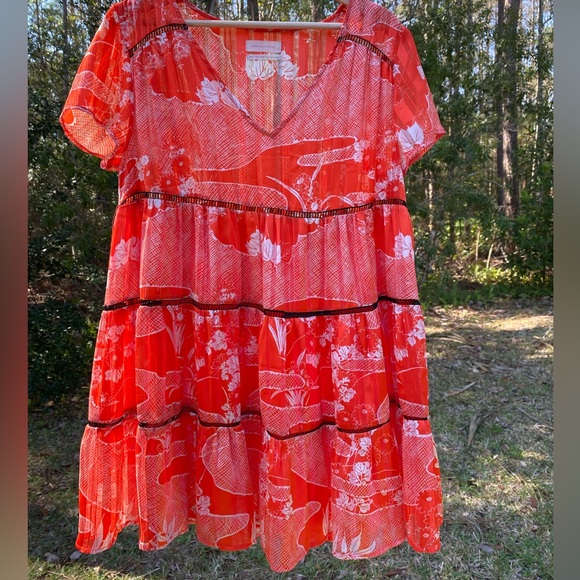 Red white and black coy fish pond dress - Picture 3 of 11